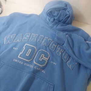 Washington DC United States Capital Blue Pullover Hoodie Sweatshirt Size L Read!